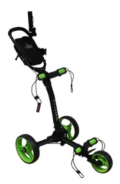Axglo TriLite 3 Wheel Golf Trolley | Black/Green -Outlet Push Golf Pro Store Axglo TriLite Wheel Golf Trolley Black Green 15
