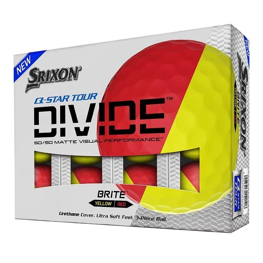 Srixon Q Star Tour Golf Balls Divide Yellow/Red 3 Srixon Q Star Tour Golf Balls Divide Yellow/Red