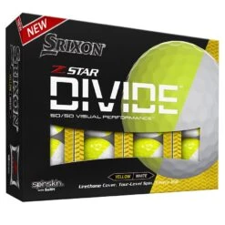 Srixon Z-Star Tour Divide Golf Balls | Yellow/White -Outlet Push Golf Pro Store Srixon Z Star Tour Divide Golf Balls Yellow White 7